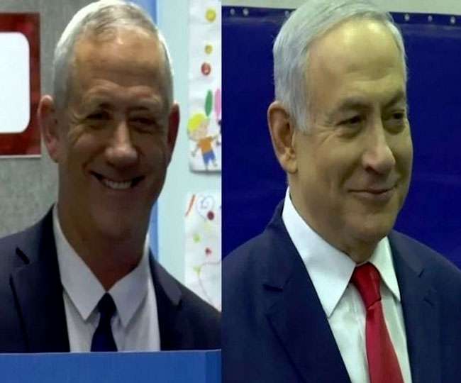 Israeli PM Benjamin Netanyahu and main rival benny gantz meet to discuss unity